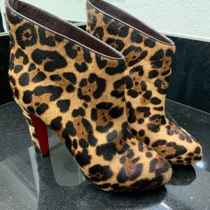 Christian Louboutin leopard boots
